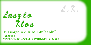 laszlo klos business card